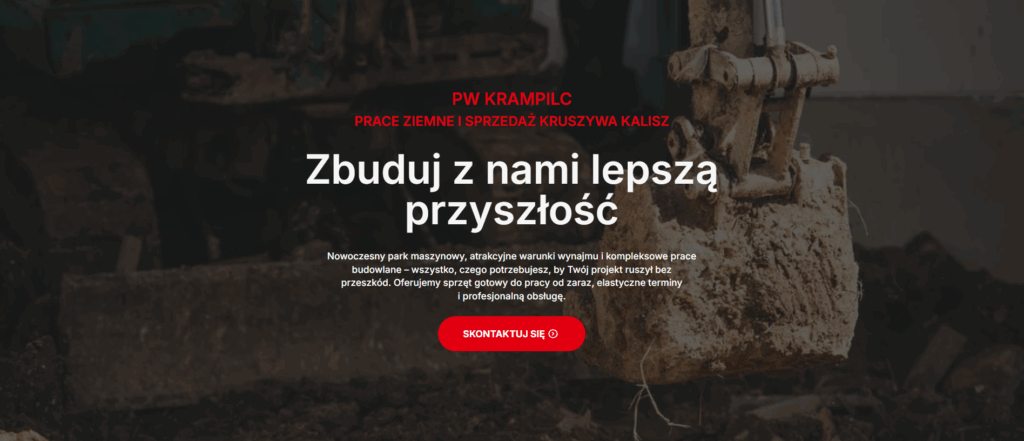 nagłówek sekcja hero dla branzy budowlanej