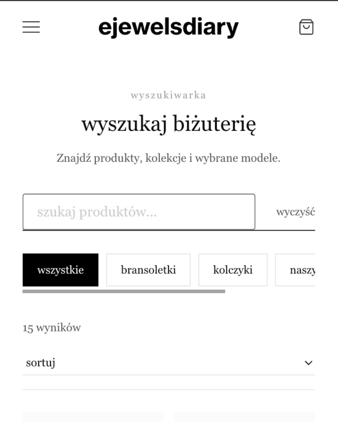 Wyszukiwarka produktów w sklepie eJewelsDiary